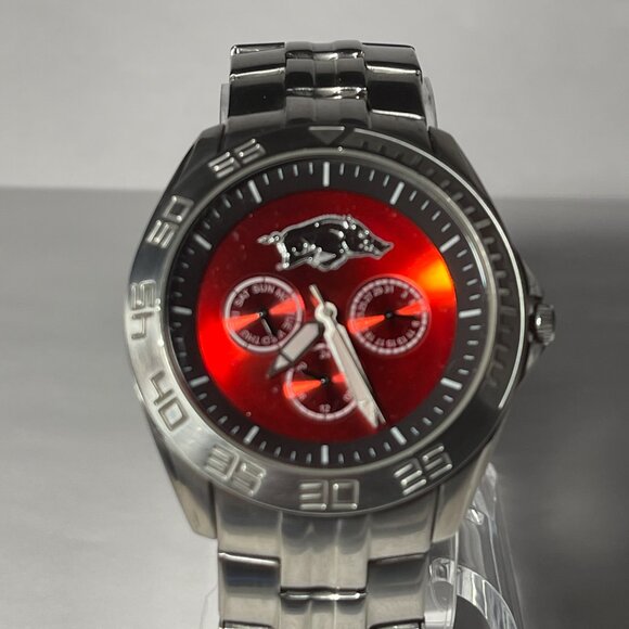 Arkansas Razorbacks NCAA Stainless-Steel Chronograph Watch by Fossil NEW (RARE) - Picture 4 of 8